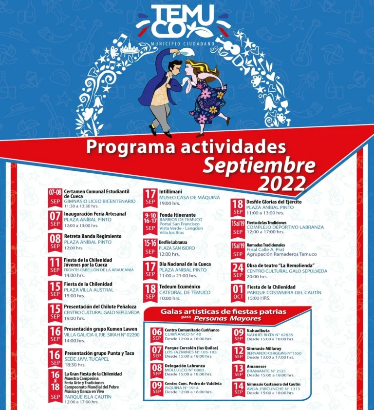Municipio de Temuco lanza programa de Fiestas Patrias 2022