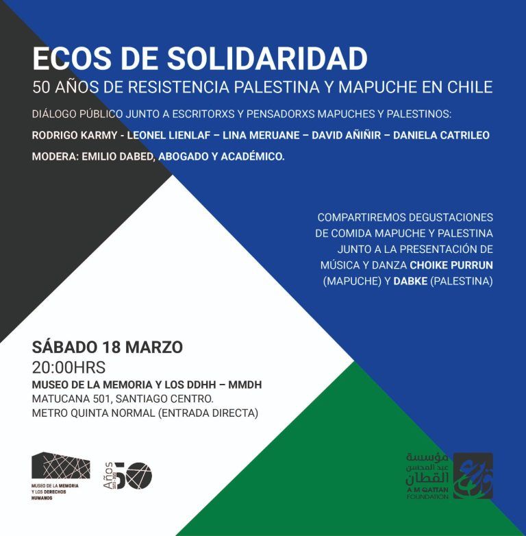 Ciclo ecos de solidaridad, 50 años de resistencia palestina y mapuche en chile
