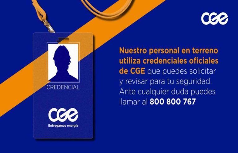 CGE reitera protocolo de identificación de personal contratista y funcionarios de la compañía que cumplen labores de terreno