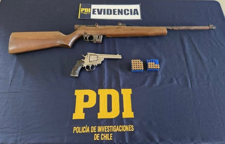 PDI Angol recuperó dos armas de fuego y municiones en Collipulli