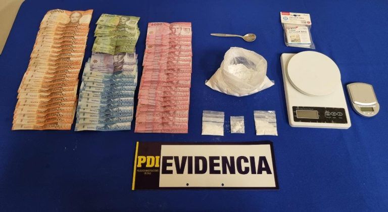 «Operación Tumbados 2» : PDI Temuco incauta 500 dosis de clorhidrato de cocaína