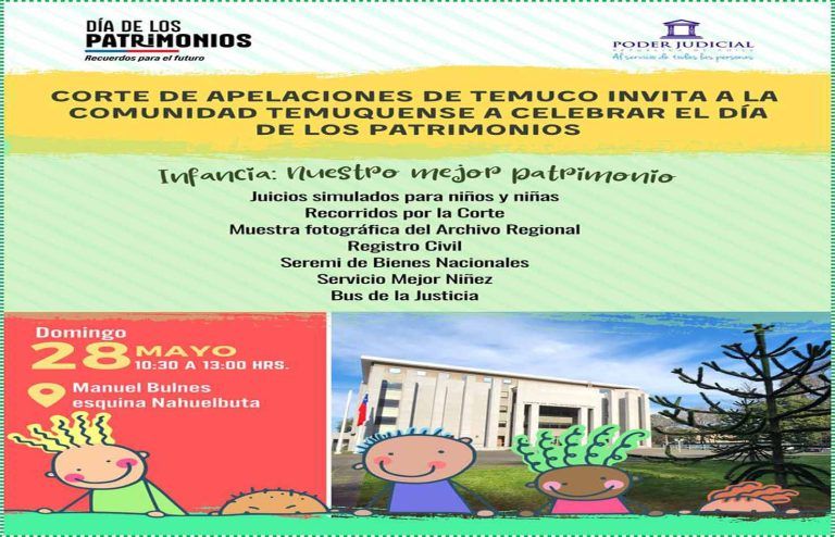 Corte de Apelaciones de Temuco abrirá sus puertas a la comunidad en el Día de los Patrimonios 2023