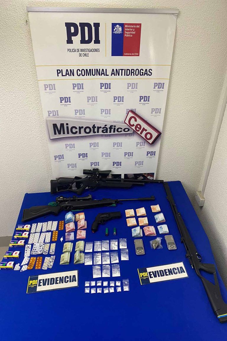 Equipo MT-0 de Lautaro detuvo a cinco personas por microtráfico y tenencia de armas en Perquenco
