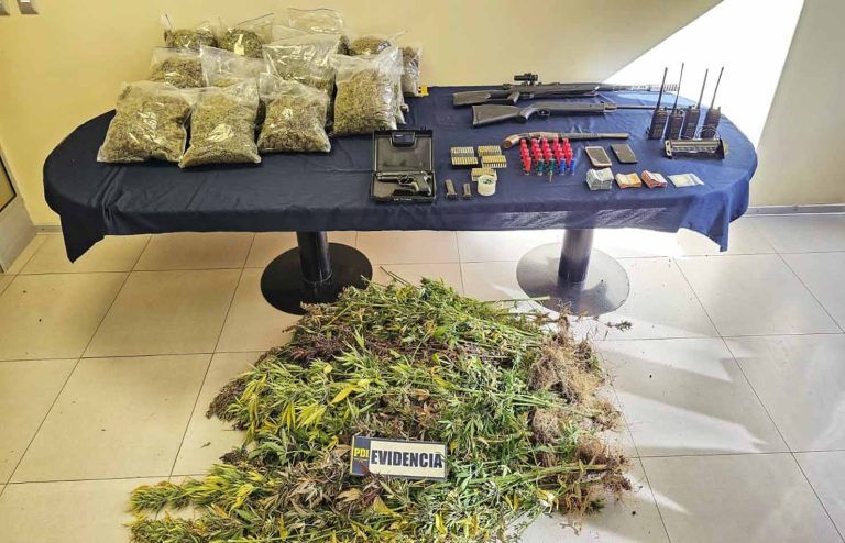 PDI realiza nuevo allanamiento en comunidad indígena de Victoria: se incautaron armas, municiones y más de 9 kilos de marihuana
