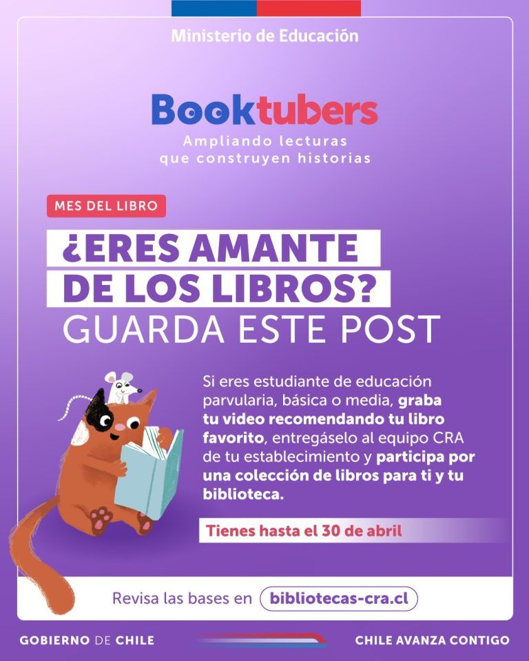 Ministerio de Educación invita a las y los estudiantes a celebrar el Mes del Libro convirtiéndose en un booktuber