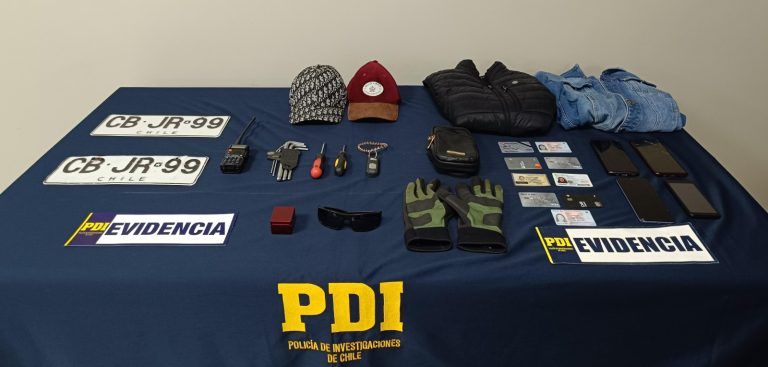 PDI detuvo en flagrancia a cuatro individuos que robaban al interior de automóviles en Villarrica: portaban inhibidor de señal