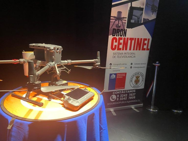 Inauguran dron de seguridad para Angol: Podrán monitorear la comuna hasta en las noches