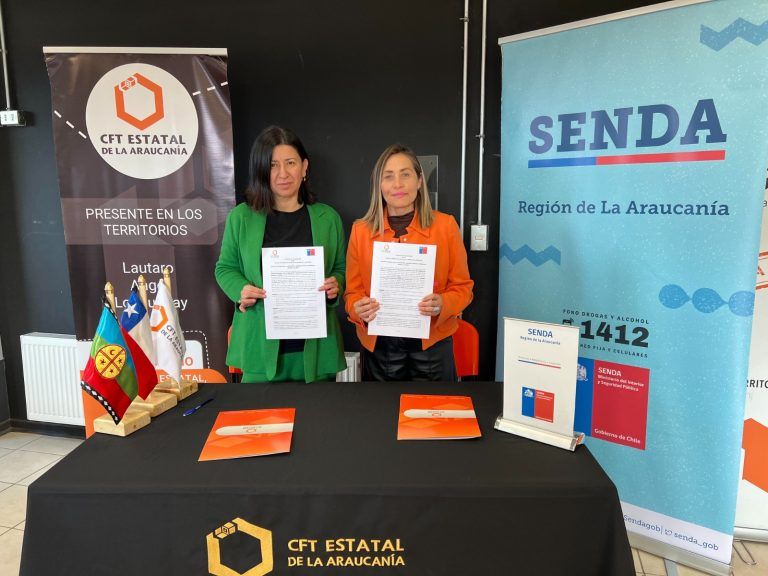 Senda Araucanía firma convenio de colaboración con Centro de Formación Técnica Estatal