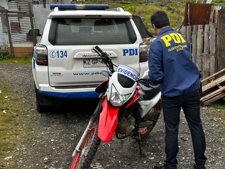 PDI recupero motocicleta sustraída en Temuco bajo modalidad de “falsa ayuda”