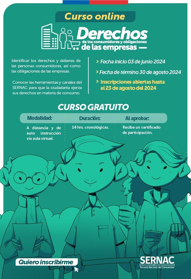 El SERNAC invita a consumidores y empresas de bienes y servicios a su curso gratuito online