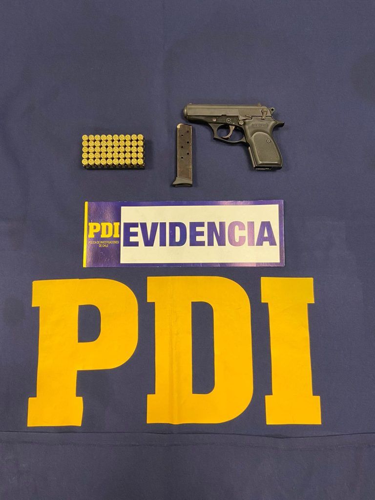 PDI Angol incautó una pistola y 50 proyectiles