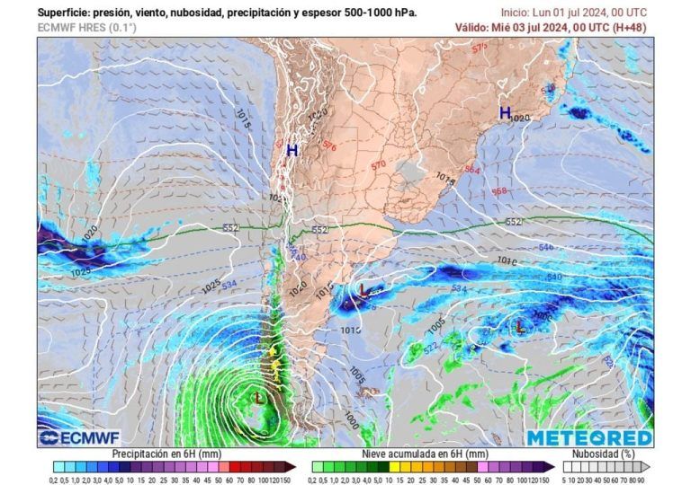 Julio llegó con río atmosférico, lluvia y nevadas intensas a Chile: este es el pronóstico para la semana según Meteored