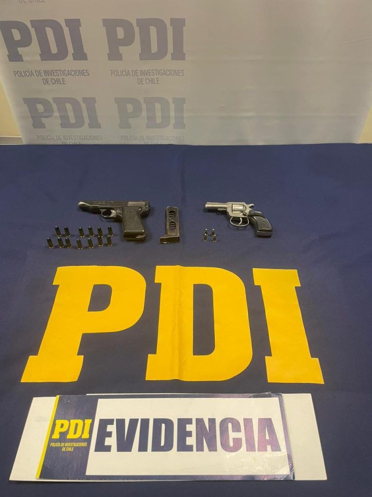 PDI Angol incautó dos armas de fuego y munición