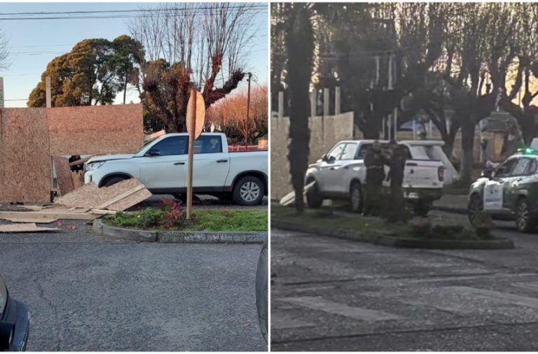 Camioneta de alcalde de Freire choca contra cierre perimetral: Vehículo fue abandonado