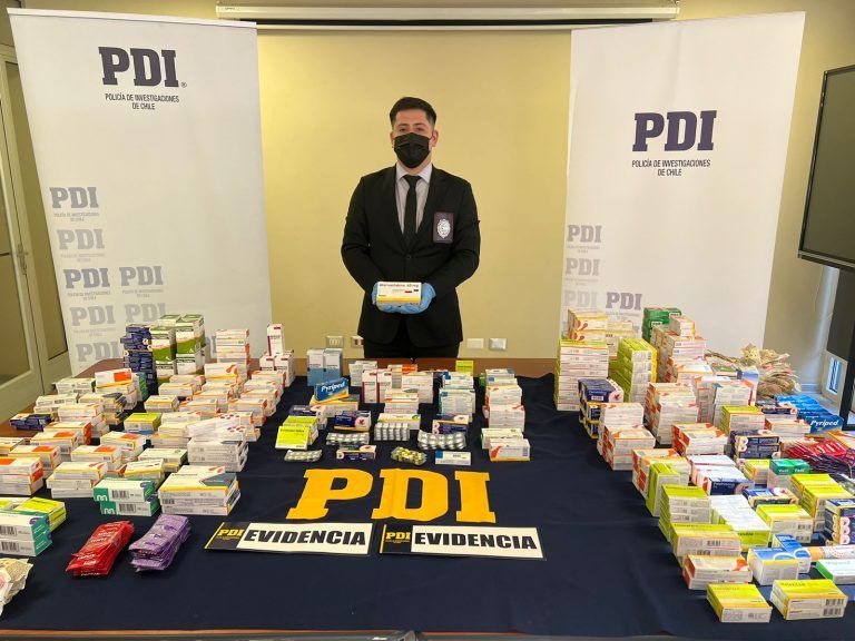 Se incautaron más de 10 mil comprimidos “PDI detuvo en Angol a tres personas por comercialización ilegal de medicamentos”