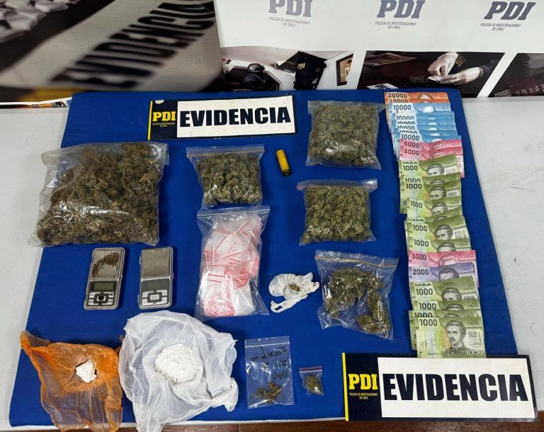 Droga avaluada en $2 millones de pesos «PDI detuvo a dos hombres por microtráfico de drogas en Collipulli»