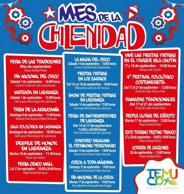 “Mes de la Chilenidad”: Daniel Muñoz y los Camiroagas serán plato fuerte de nutrido programa de actividades en Temuco