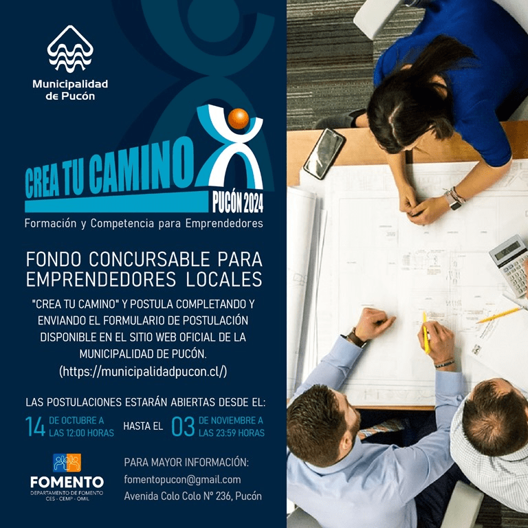 Municipio de Pucón lanzó este lunes fondo “Crea tu camino Pucón 2024” para emprendedores locales