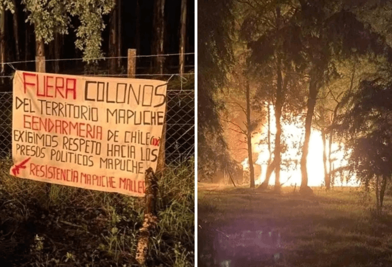 Dos viviendas destruidas con fuego en atentado terrorista entre Victoria y Curacautín