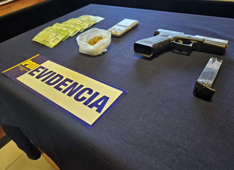 PDI detuvo a dos jóvenes por infracción a la Ley de Armas y microtráfico de drogas en Angol