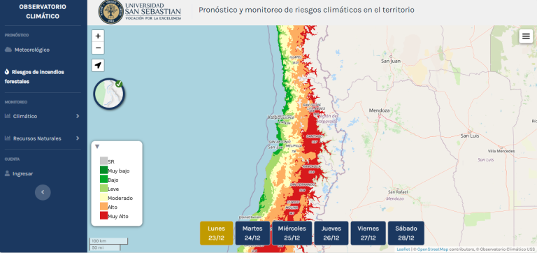 Observatorio Climático USS analiza crítico escenario de incendios forestales para últimos días del año