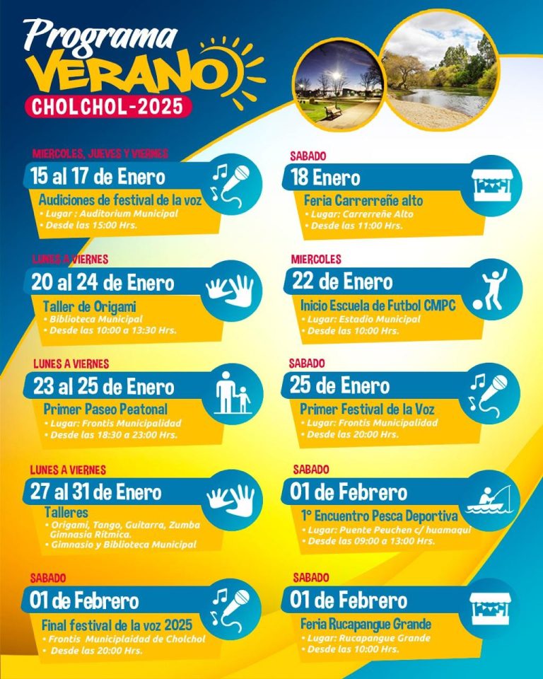Municipio de Cholchol promete entretención, deporte y cultura para este verano 2025