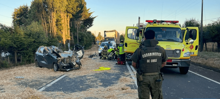 Conductor sigue en riesgo vital tras accidente en ruta Lautaro – Galvarino: copiloto de auto murió
