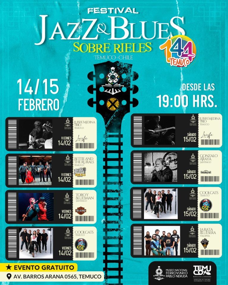 Vuelve el Festival Jazz y Blues sobre Rieles al Museo Nacional Ferroviario Pablo Neruda