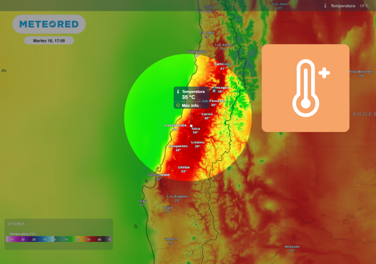 El tiempo en Chile esta semana: martes con un peak de temperaturas y lluvias intensas en los extremos del país