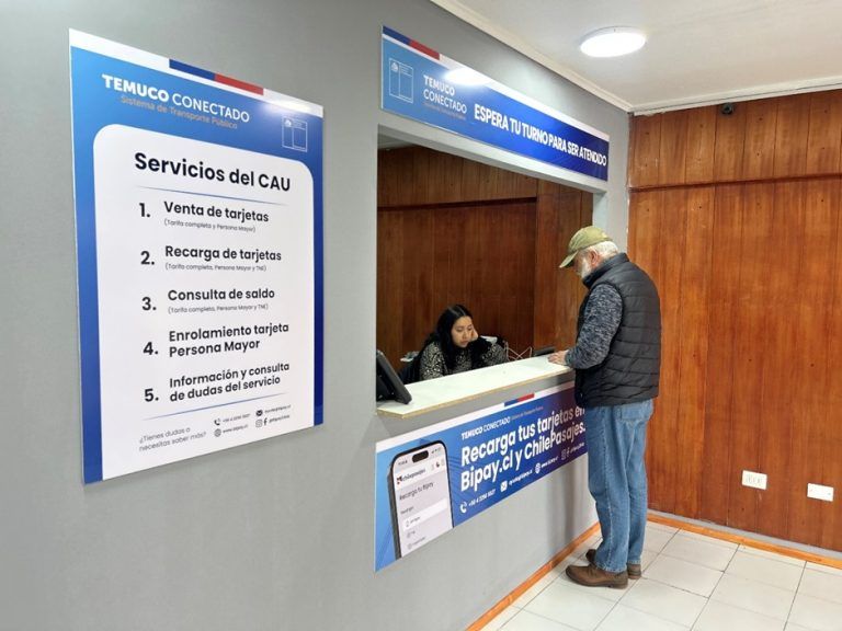 Pago electrónico en buses: habilitan centros de atención en Temuco y Padre Las Casas