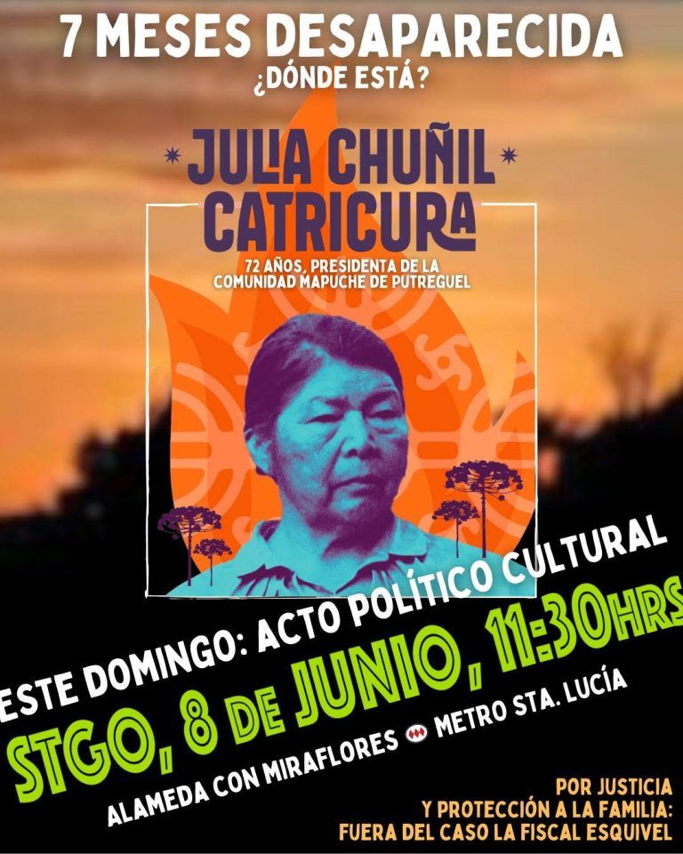Siete Meses sin justicia para Julia Chuñil
