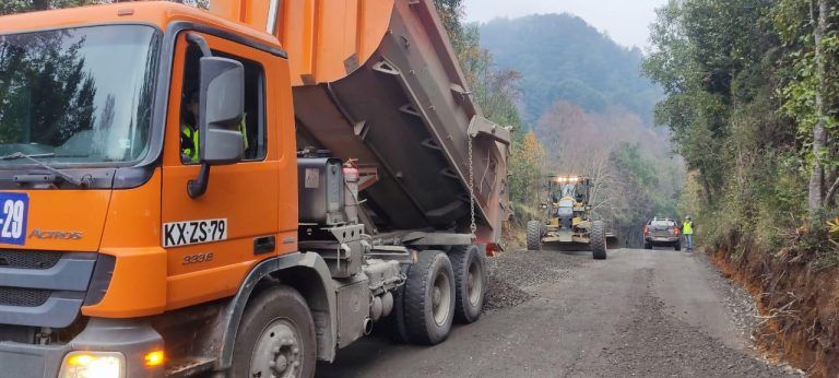 MOP  avanza con obras de pavimentación de Ruta Cudico Pino Huacho en Villarrica