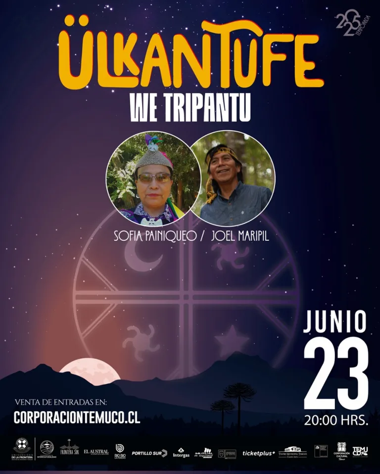 El canto ancestral mapuche llega al Teatro Municipal de Temuco con Sofía Painequeo y Joel Maripil