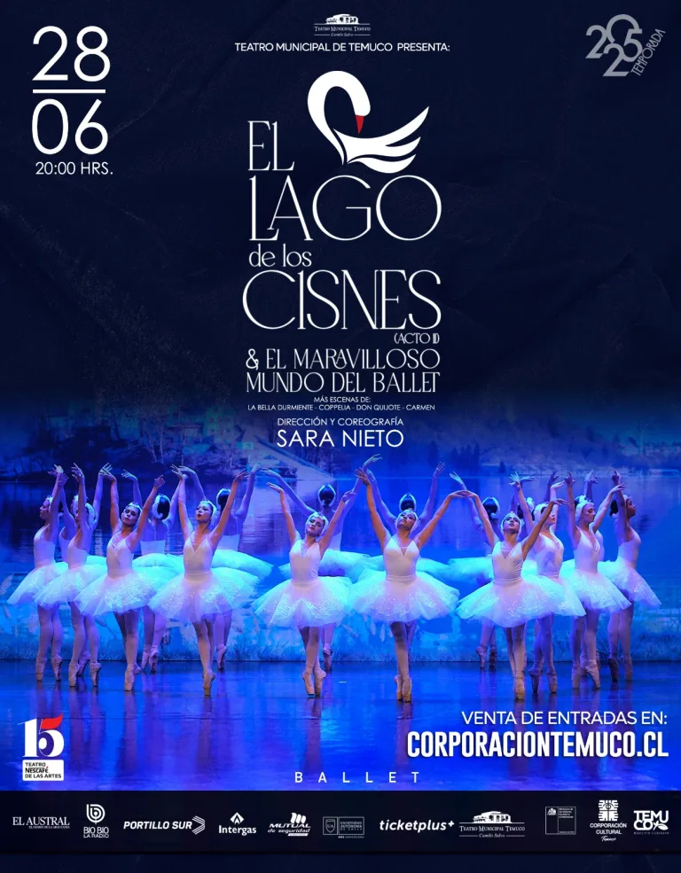 El Teatro Municipal de Temuco invita a disfrutar de “El Lago de los Cisnes y el Maravilloso mundo del ballet ” bajo la dirección de Sara Nieto