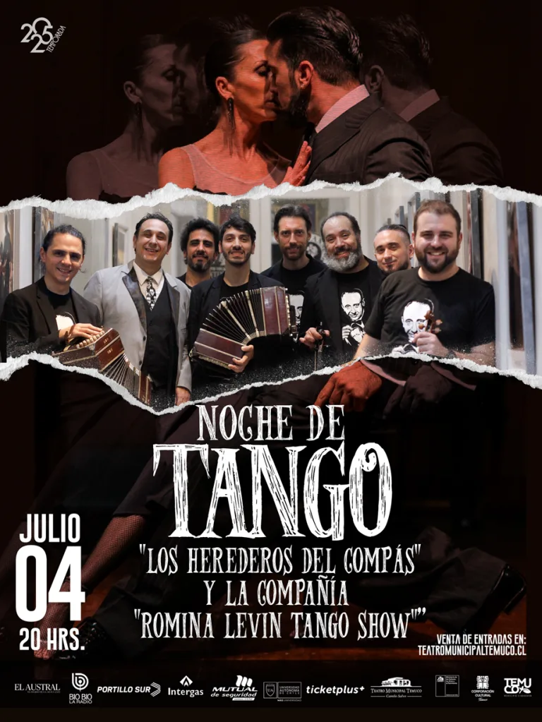 Noche de Tango en Temuco: música en vivo y danza con Los Herederos del Compás y Romina Levin