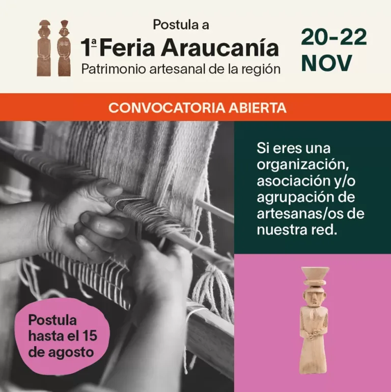 Fundación Artesanías de Chile realiza último llamado para participar en la 1° Feria Araucanía, un nuevo espacio de comercialización para el patrimonial artesanal de la región