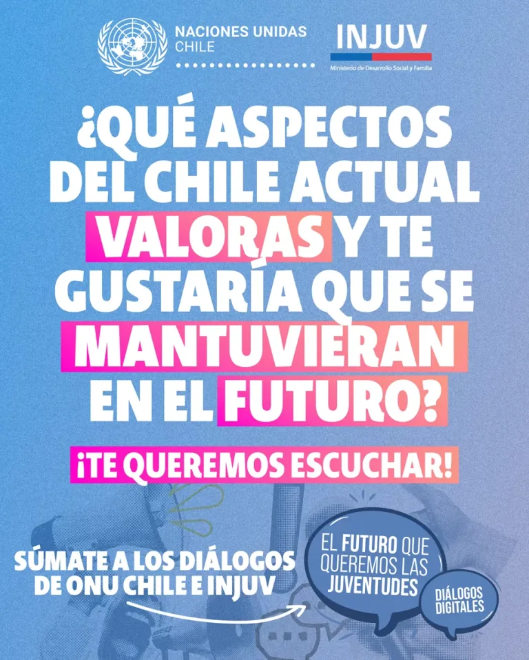Juventudes desde Arica a Aysén podrán alzar su voz en los diálogos digitales de ONU Chile e INJUV