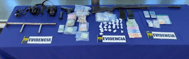 Operativo en Lonquimay desarticula red de microtráfico: cuatro detenidos, armas incautadas y droga fuera de circulación