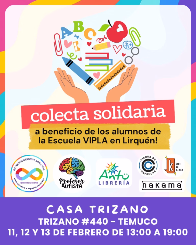 Red Neurodivergente Araucanía impulsa colecta solidaria para la Escuela Vipla de Lirquén tras incendio