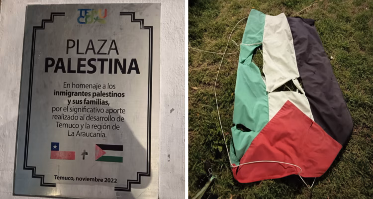 Vandalizan Plaza Palestina de Temuco: comunidad evalúa acciones legales
