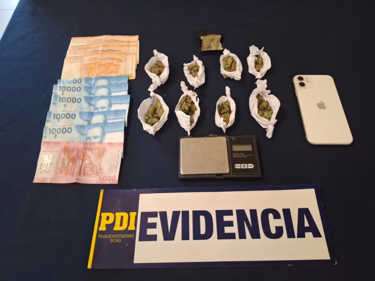 En plaza Teodoro Schmidt “PDI detiene a sujeto por microtráfico de drogas en pleno centro de Temuco”