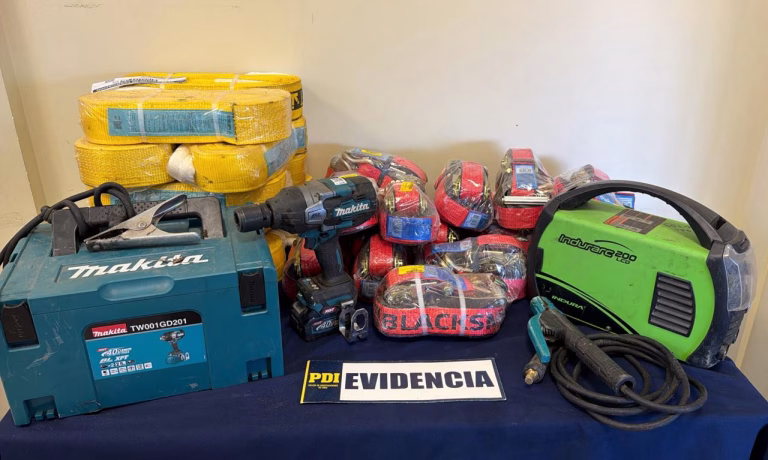 PDI Angol recupera especies robadas desde taller del MOP Malleco avaluadas en $4 millones