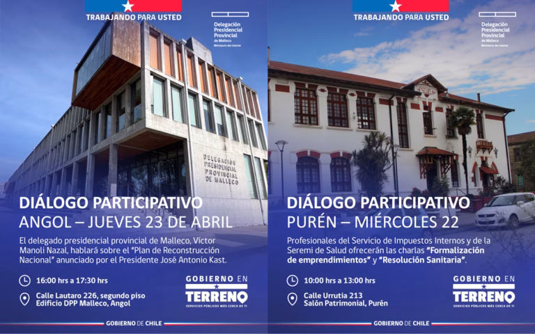 Gobierno en Terreno realizará diálogos participativos en Purén y Angol para apoyar emprendimientos y difundir Plan de Reconstrucción