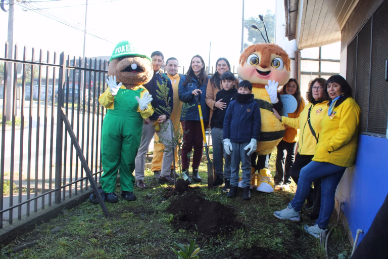 Niños de La Araucanía plantaron árboles melíferos en conmemoración del Día Mundial de las Abejas