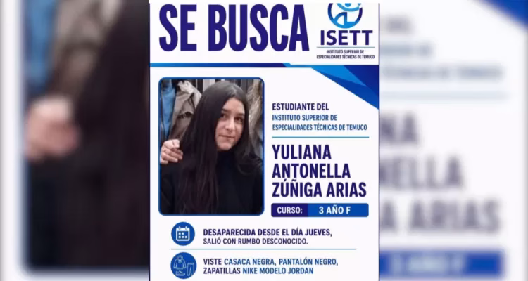 Buscan a adolescente de 16 años desaparecida en Padre Las Casas: familia presentó denuncia por presunta desgracia