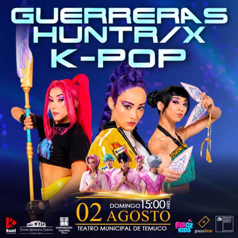 «Las Guerreras HUNTR/X K-Pop Experience» llegará al Teatro Municipal de Temuco con un espectáculo para toda la familia