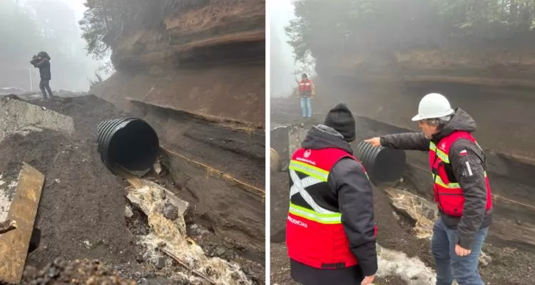 Cierre de acceso al centro de esquí del volcán Villarrica por socavón de dos metros en El Playón
