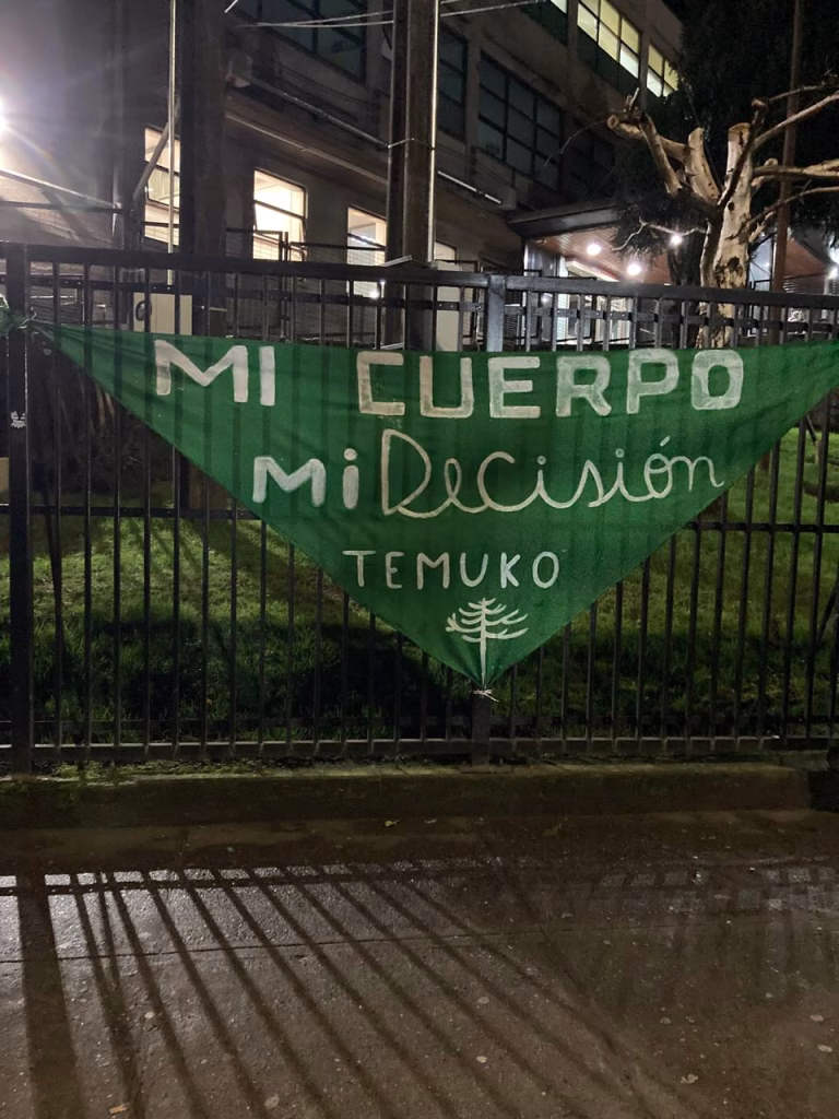 Feministas se manifiestan en Temuco contra proyecto «Escucha su corazón»: «Mi cuerpo, mi decisión»