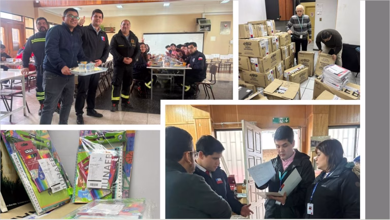 Junaeb Araucanía entrega alimentación y útiles escolares a más de 200 familias afectadas por inundaciones en Angol