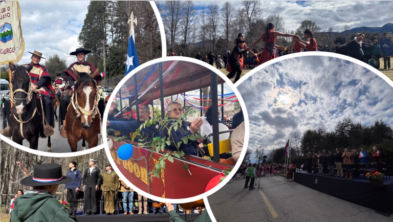 Tres desfiles llevaron las Fiestas Patrias al Pucón rural: vecinos valoran celebrar el “18” en casa
